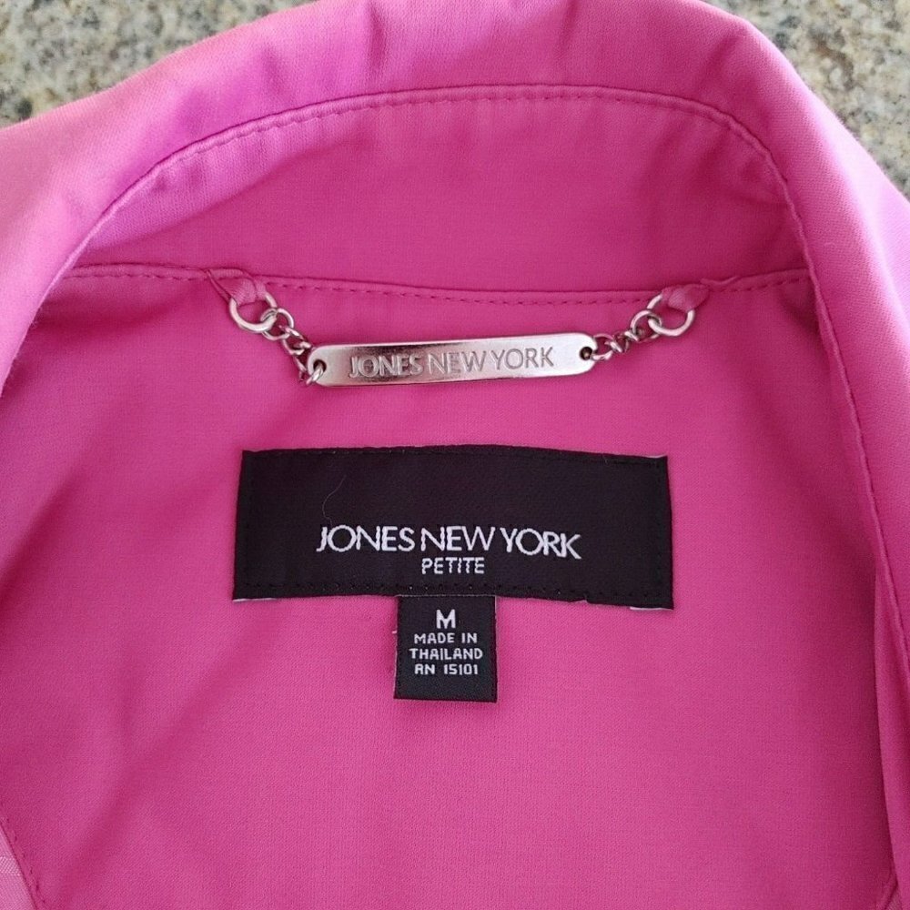 Jones New York Petite Hot Pink All Weather Trench Coat Size M - Picture 6 of 10